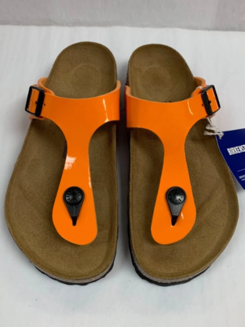 Birkenstock Gizeh Patent Marygold Birko-Flor Regular Width Sandals